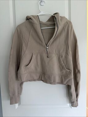 Lululemon Scuba Oversized Half- Zip Hoodie Womens XS/S Taupe